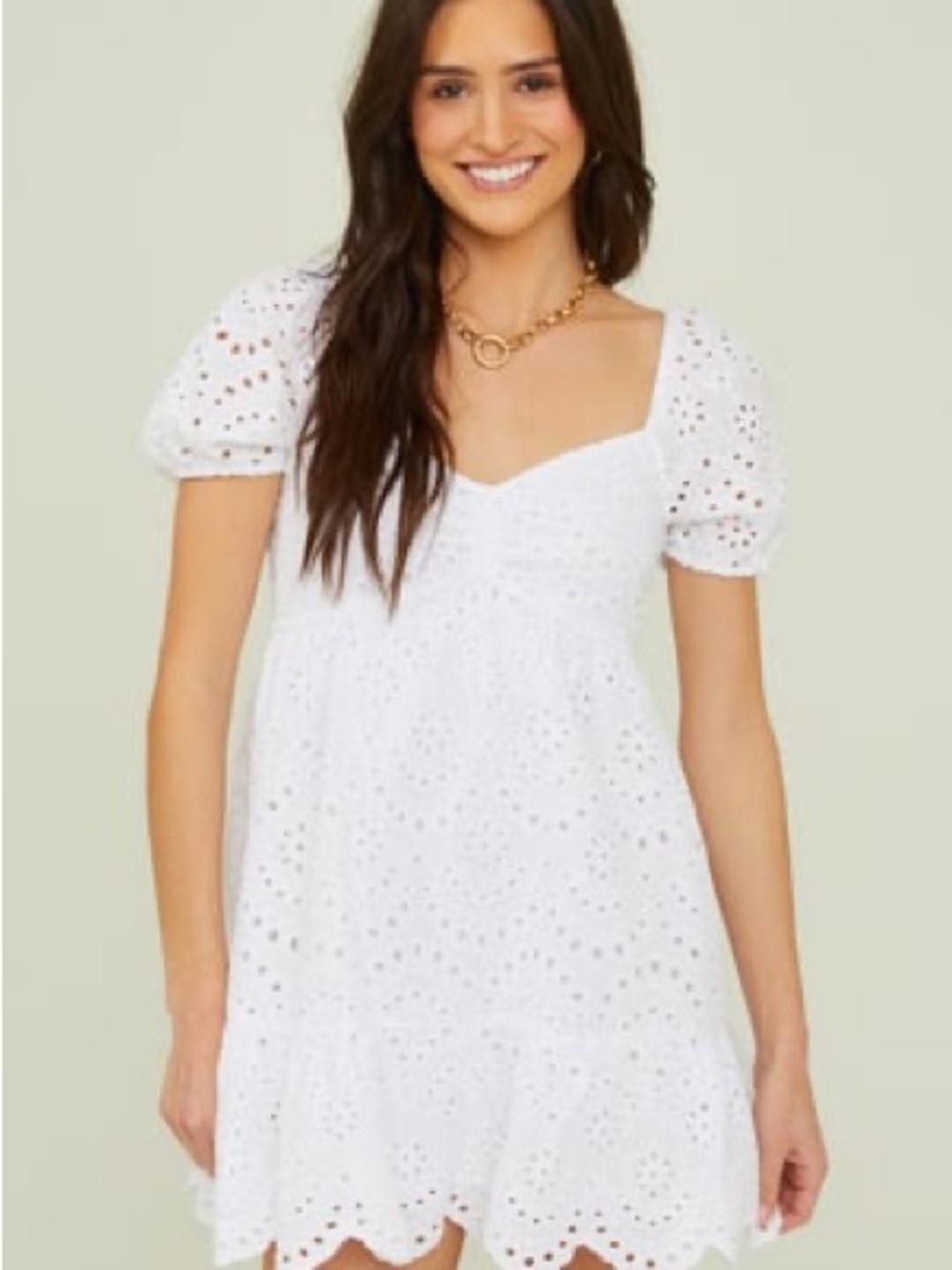 Altar'd State White Eyelet Mini Dress
